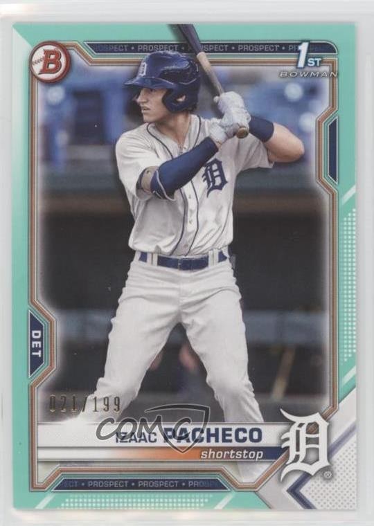 2021 Bowman Draft Aqua /199 Izaac Pacheco #BD-46 6h8