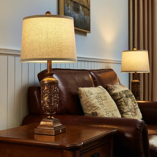 26.5" Farmhouse Table Lamp Set of 2 3-Way Dimmable Touch Control Bedside Lamp... - Picture 6 of 7