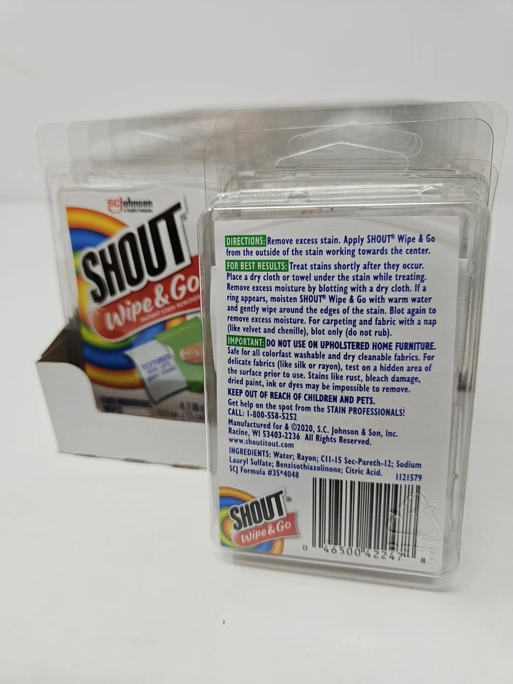 [96 包]呼喊湿巾去污剂衣服洗衣,即时去污剂 — 第 3/4 张图片