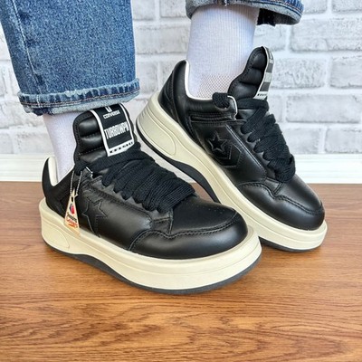  Converse x Rick Owens x DRKSHDW TURBOWPN Black Cream Sz 8 Womens Shoes A12063C 