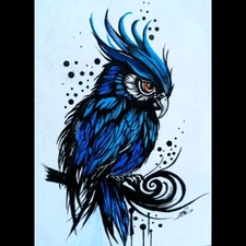 ACEO Original Bird Animals Parrot Nature Acrylic Mini Art Card Hand Painting NEW