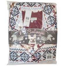 PJ Salvage Pajama Set Women Medium Flannel Natural NWT