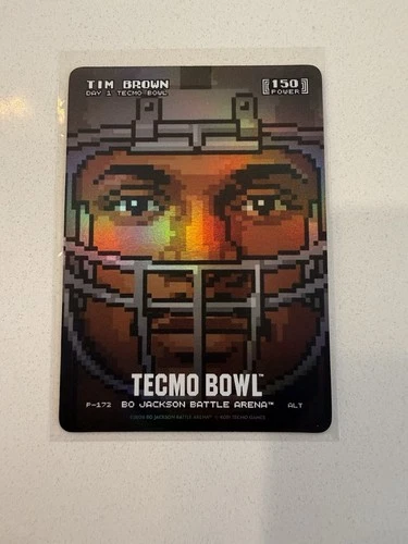 BO JACKSON BATTLE ARENA Tecmo Bowl Day 1 Release Tim Brown Helmet HOLOGRAM FOIL