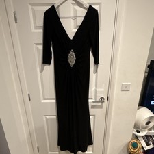 Anoushka G Women’s Black 3/4 Sleeve Evening Gown Size 12