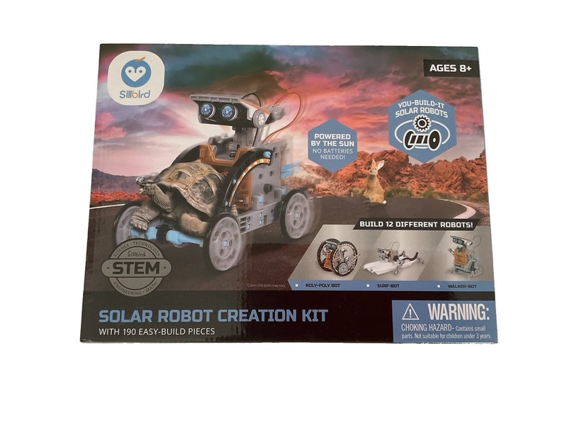Solar Robot Creation Kit 190 Pieces, Ages 8+, Sillbird 12 DIFFERENT ROBOTS! NEW