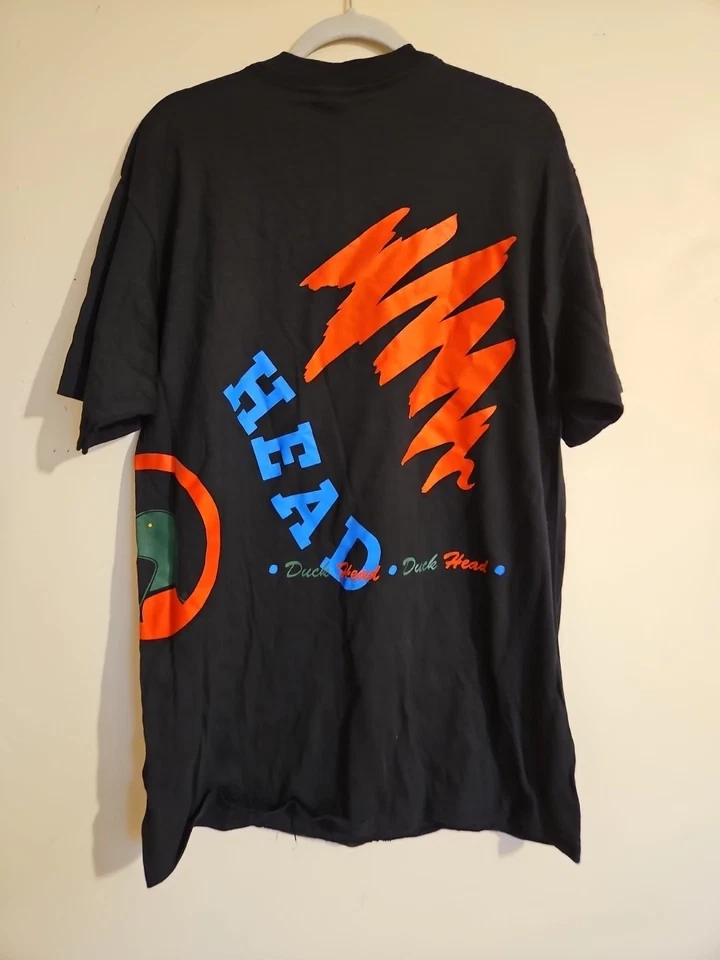 New Vintage Duck Head T Shirt Mens Xl Graphic AOP Wrap 90s Single Stitch USA  - Image 4 of 4