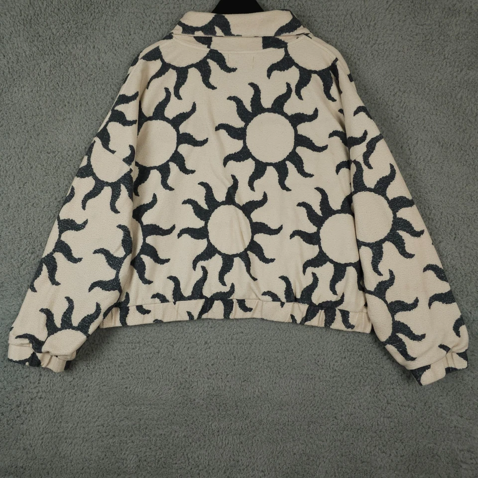 Chaqueta Urban Outfitters Mujer XL Crema Olivia Estampado Sol Polar Cremallera Completa Boho Foto 2 de 4