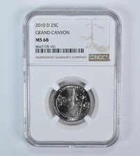 2010-D Washington Quarter ATB Grand Canyon MS68 NGC *8641