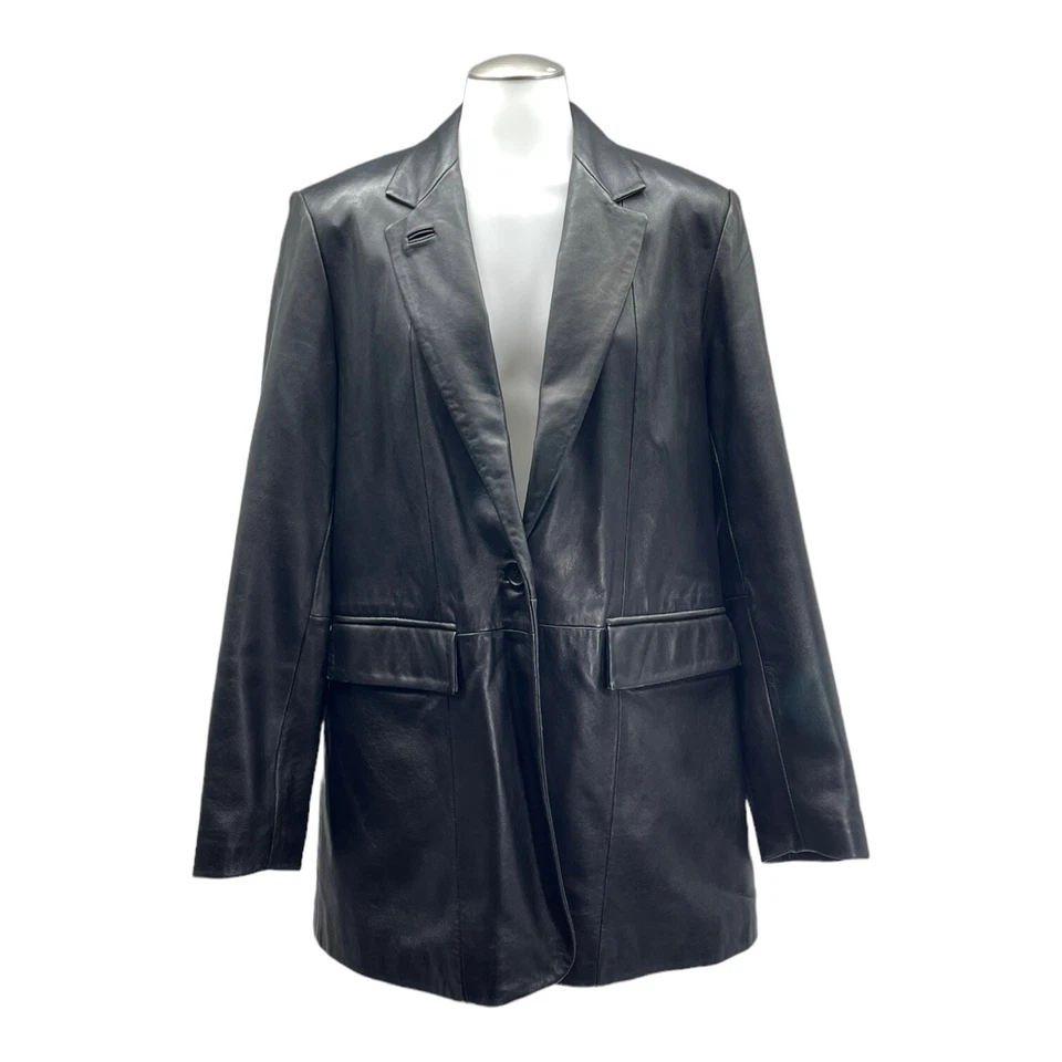 Blazer de novio de gran tamaño chaqueta de cuero suave S vintage años 00 DENIM & CO para mujer Foto 2 de 4