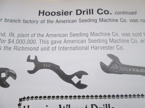 ANTIQUE IHC 1800'S HOOSIER DRILL CO.T560 TEE WRENCH TOOL RICHMOND INDIANA - Picture 9 of 9