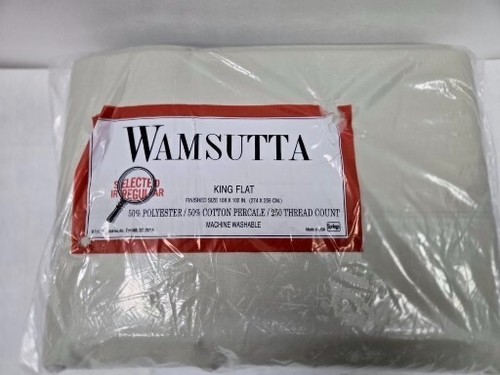 Wamsutta King flaches Laken Pastell hellgrün 250 Fadenzahl Baumwolle Perkal Irr - Bild 8 von 8