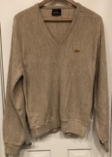Vtg Men's Jack Nicklaus Golf LS V-Neck Sweater Golden Bear Tan - Sz M - USA