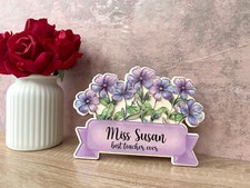 Personalised flower bouquet with name table top, room decor, floral decor,
