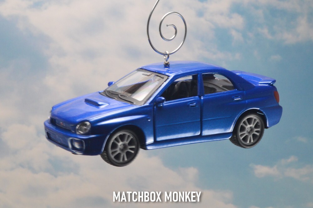 Blue Subaru 4 Dr Impreza WRX STi Custom Christmas Tree Ornament