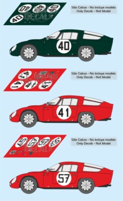 Decals Alfa Romeo TZ Le Mans 1964 1:32 1:24 1:43 1:18 TZ1 slot