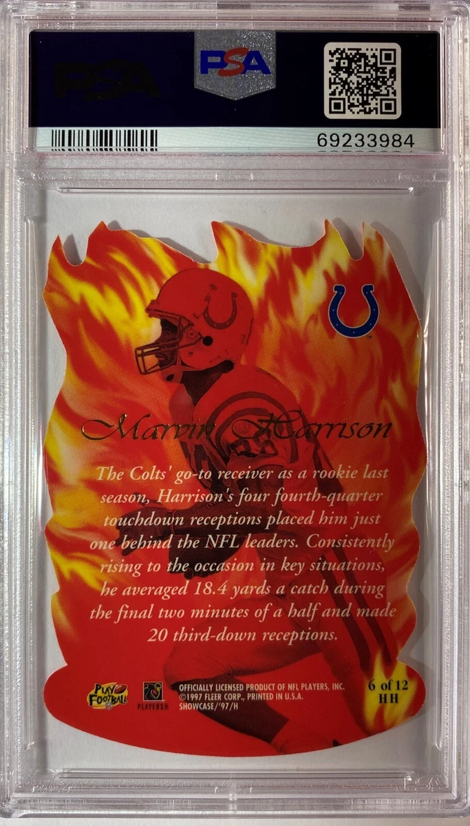1997 Flair Showcase #6 Marvin Harrison Hot Hands Die-Cut Mint PSA 9