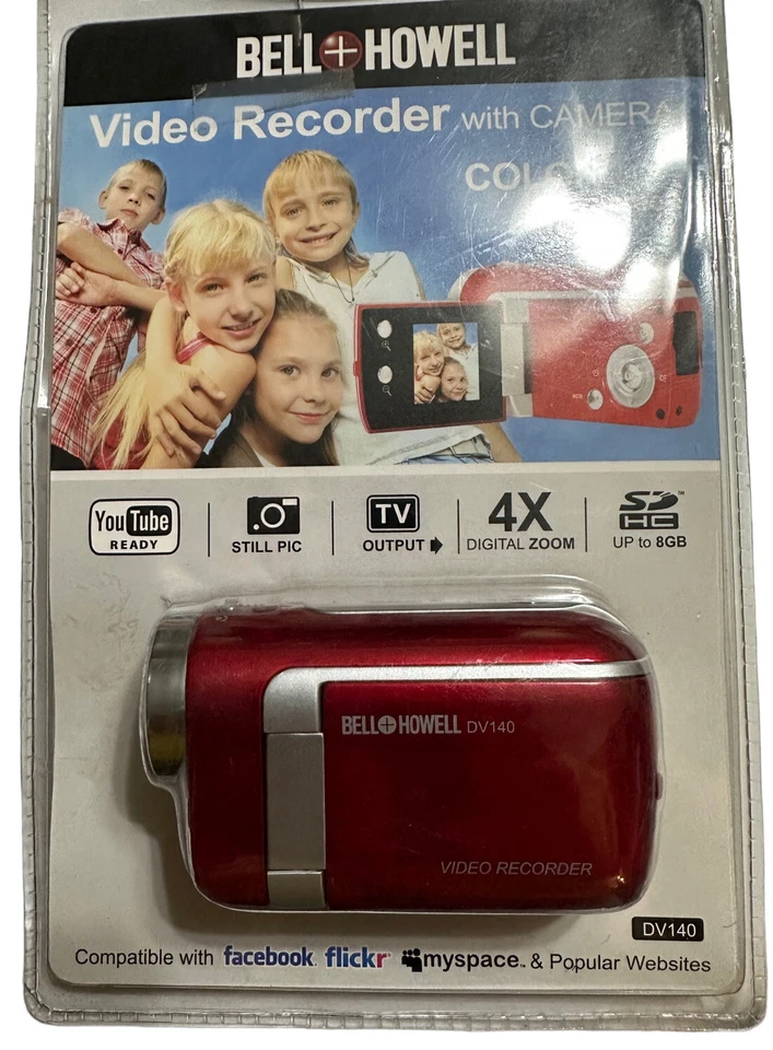 Retro Bell + Howell DV140 Video Cam Corder/Recorder Red BRAND NEW SEALED! - Image 2 of 4