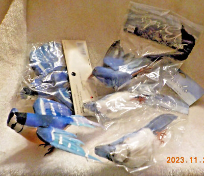 Lot of  12  craft  birds 5'' - 6'' Blue birds  (Blue Jays)   (lot#12)