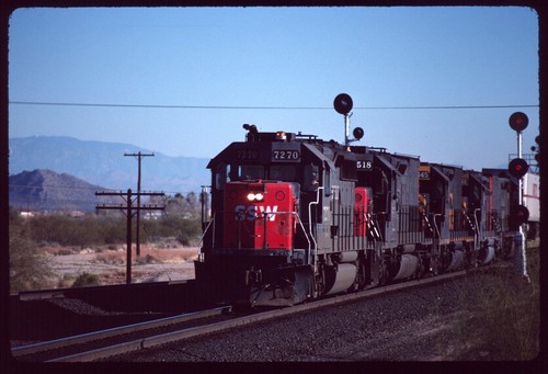Original Rail Slide - SSW Cotton Belt 7270+ Picacho AZ 1-8-1989