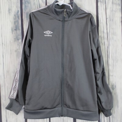 Umbro Youth Medium (8-10) Gray Warmup Track Jacket Full Zip (H6)