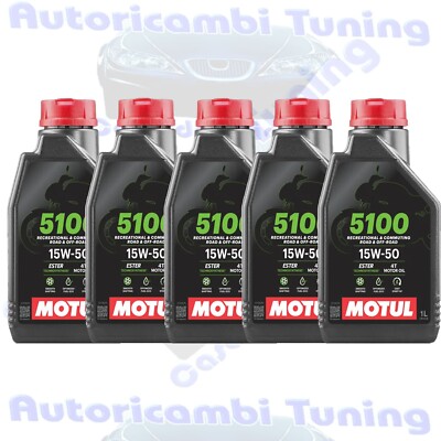 Motul 5100 15W50 Technosynthese Ester Jaso MA2 T903 Motoröl Motorrad 5 Liter