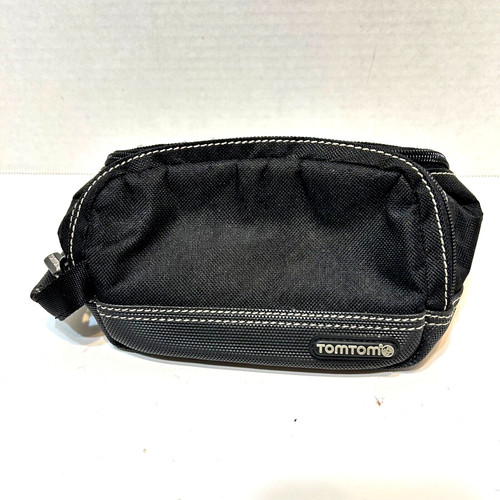 Vintage TomTom Black Double Zip Storage Case with Handle 7 x 4 x 4 inches
