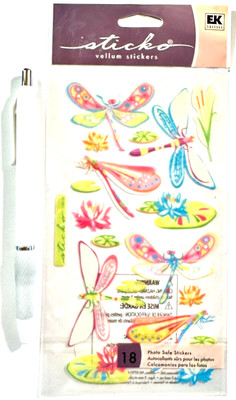 Pastel Dragonflies Stickers Scrapbooking Card Papercraft Sticko