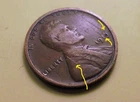 1919 P  Wheat Cent With  OBV  Lamination Error WITH PEEL #YY19P