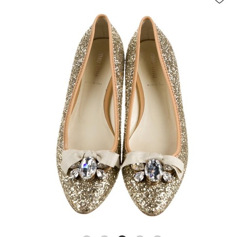 Miu Miu Prada Silver Glitter Sparkle 