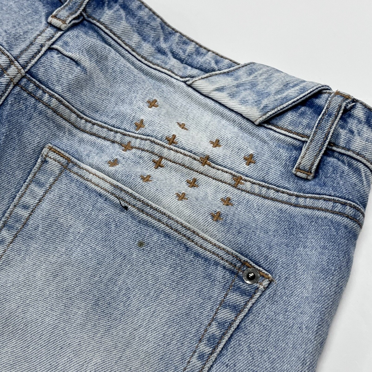 Ksubi Chitch Jeans sz 33x31 $220 Blue Light Wash Destroyed Denim
