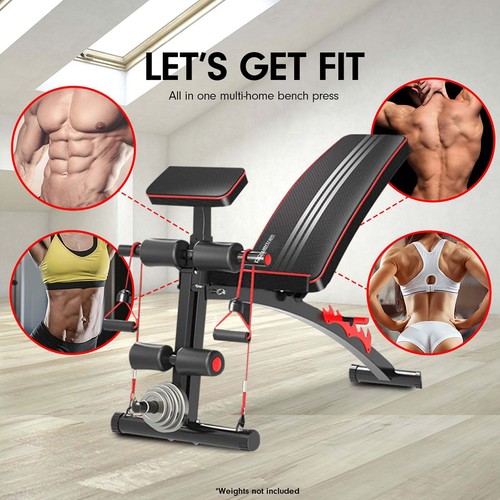 Powertrain Adjustable FID Home Gym Bench with Preacher Curl Pad - Picture 2 of 10