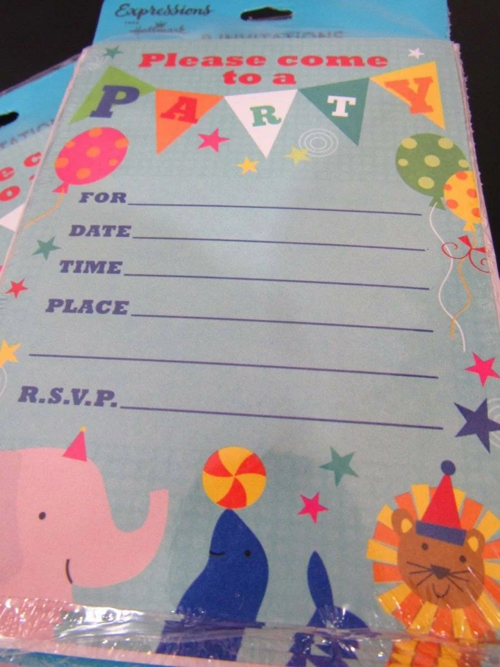 Hallmark Birthday Invitation Cards 2 Packs Invitations Kids Baby Shower Blue 16 - Image 2 of 3