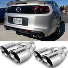 For Ford Mustang Shelby Gt500 2.5 In 3.5 Out Dual Exhaust Pipe Tip Double Wall For Ford Mustang Shelby Gt500 2.5 In 3.5 Out Dual Exhaust Pipe Tip Double Wall
