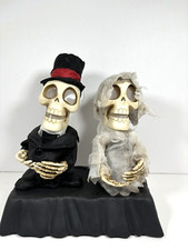 Animated Lighted Bride Groom Skeletons Sing UNTIL DEATH DO US PART Halloween