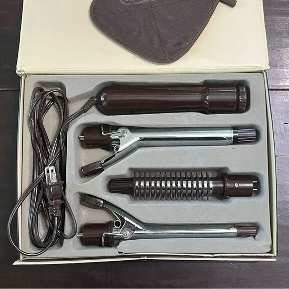 Vintage Vidal Sassoon Curling Iron Set With Case & Pad