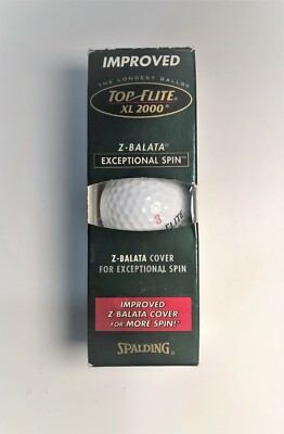 Vintage Spalding Top Flite XL2000 Golf Balls Z-Balata Cover Sleeve of 3 New  | eBay