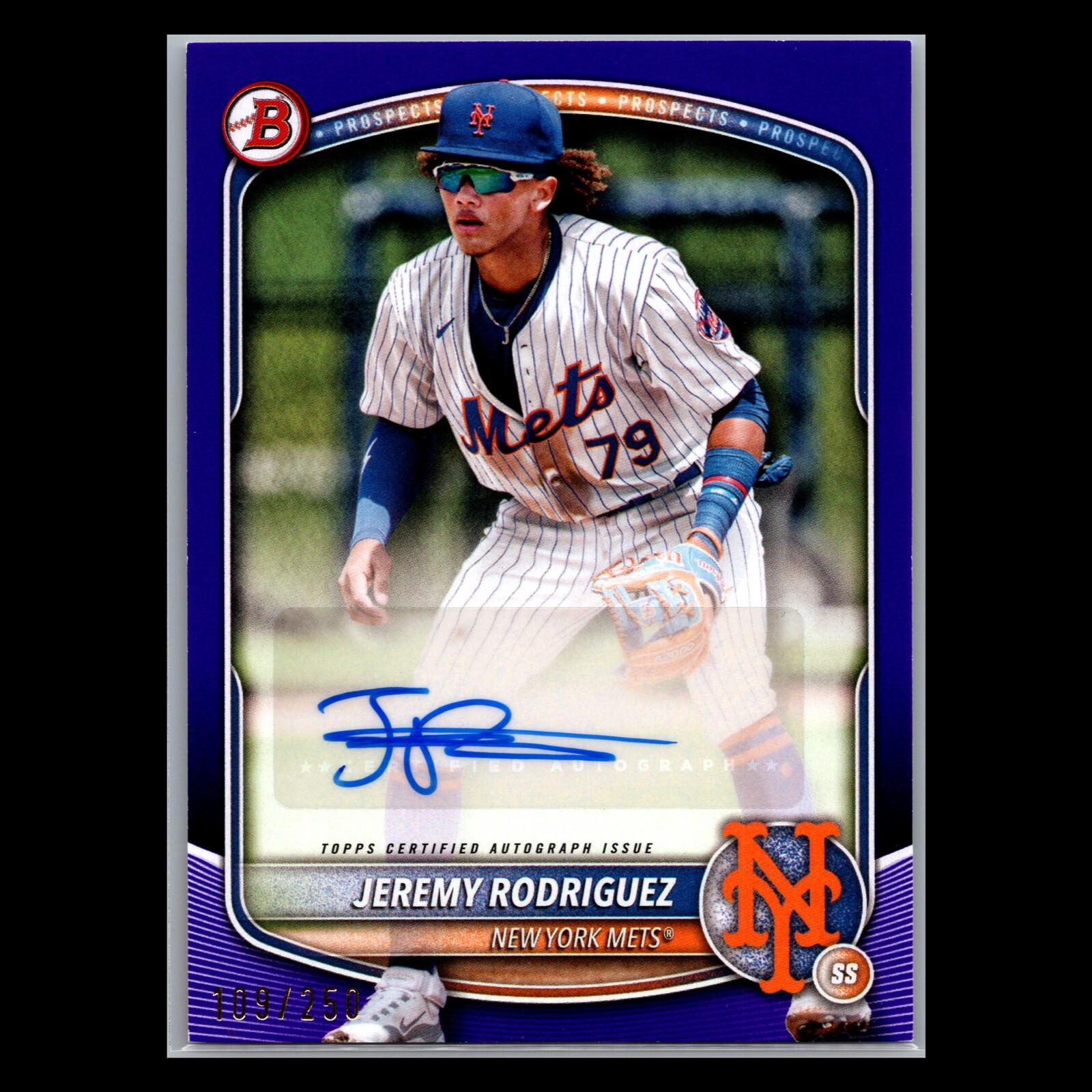 2025 Bowman - #BPA-JR Jeremy Rodriguez Prospect Auto Purple /250 - New York Mets