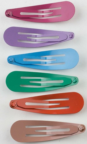 Snap Hair Clip Plain Colourful Bendy Click Clack Hair Slides Girls Hair Snappy - Picture 11 of 37