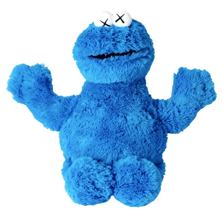 New Tags Collectable KAWS x UNIQLO Sesame Street Plush Soft Toy Cookie Monster