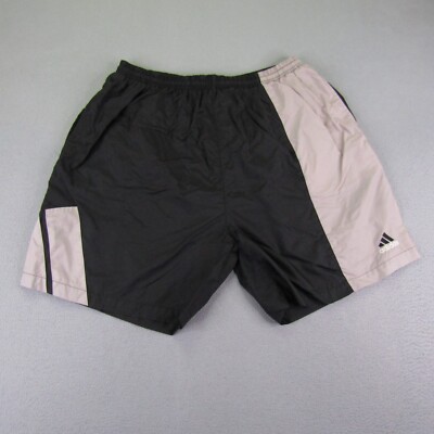 Vintage Adidas Swim Trunks Mens XL Black Gray Bathing Suit Mesh Lined Swimming