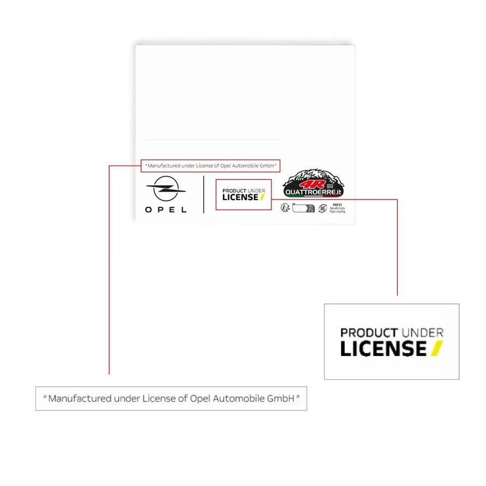 Emblema Fregio Adesivo 3D Opel Motorsport Ufficiale, 38 x 90 mm, Giallo - Immagine 4 di 4