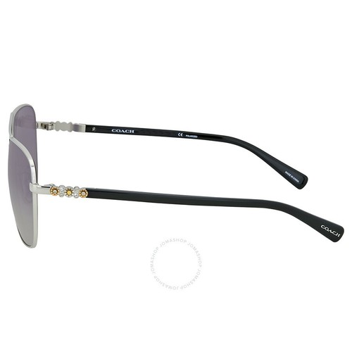Coach Polarized Sunglasses HC 7073 Silver/Black 90158/J Authentic 59mm - Picture 2 of 2