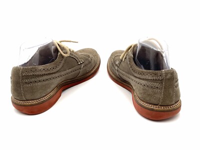 1901 Wingtip Oxford Shoes Mens 8.5 Tannish Gray Leather City  display picture 1