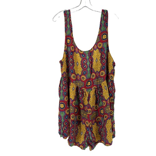 ASOS Swim Cover Up Romper Colorful Wide Leg Womens Size 16 Tribal Bohemian Beach