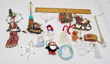 17 Vintage Retro Various Christmas Ornaments Different Brands - Sizes - Material