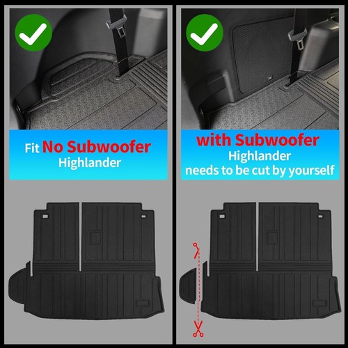 2020-2025 FOR TOYOTA HIGHLANDER 7 SEAT COMPLETE TPE FLOOR MAT SET - BLACK BOMELY - Picture 4 of 8