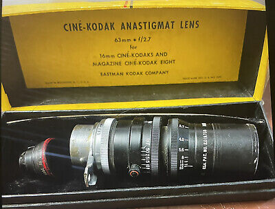 Kodak Anastigmat Lens 63mm f/2.7 16mm Motion Picture Cine Kodak Anastigmat Lens 63mm f/2.7 16mm Motion Picture Cine