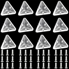 12pcs Acrylic Corner Brackets with Semitransparent Screws Clear 3-Hole Right ...
