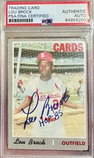 1970 Topps - Lou Brock #330 PSA Authentic Autograph PSA/DNA Certified