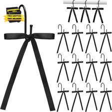 12 Pcs Shower Curtain Hooks Rustproof Metal S Hooks with Black French Style Long